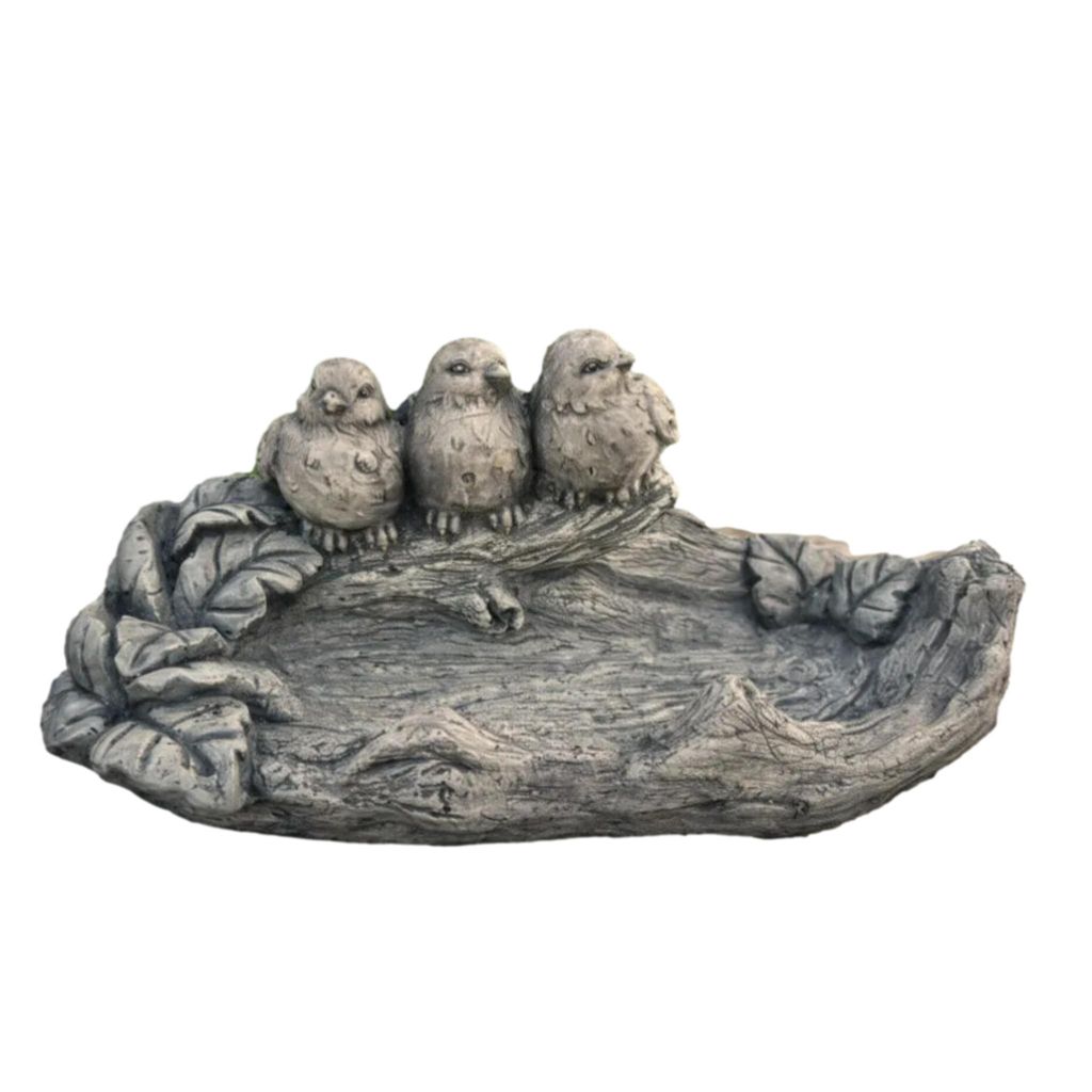 Vogelbad Steinfigur Blatt Neu Vogeltränke Tränke Tierfigur Schale Garten Dekoration aus Steinguss DE-048