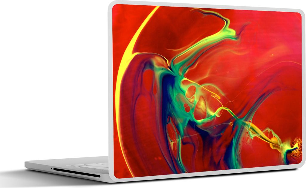 MuchoWow Laptop Aufkleber Sticker Cover Kunst - Tinte - Farben - Psychedelisch 30x22 cm - Laptop-Sticker