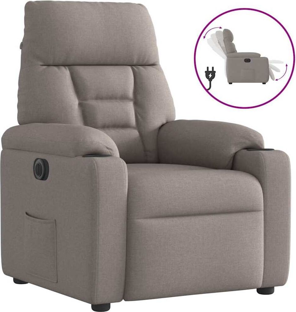 "2026 Promotion" Relaxsessel Elektrisch - Einzelsofa - Taupe Stoff - Couchsessel CC16269