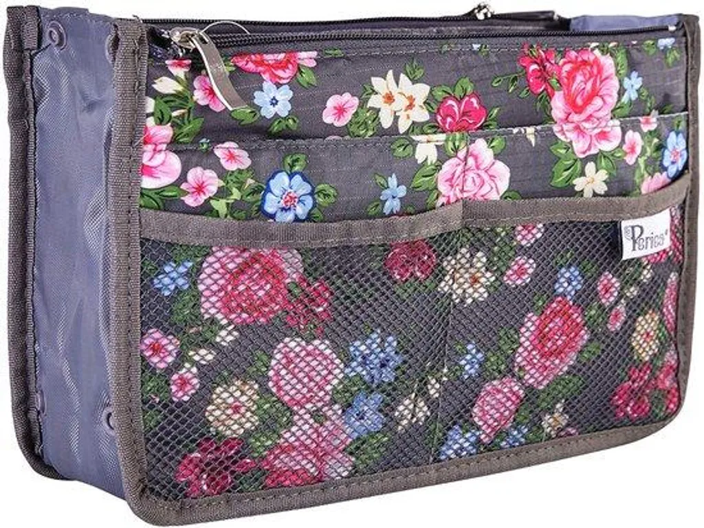 Fini le désordre : Organiseur de sac à main gris fleuri S, M, L