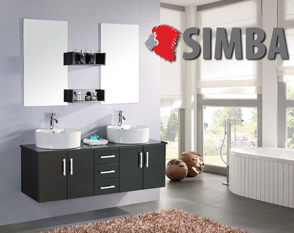 Badmöbel Badezimmermöbel Badezimmer Waschbecken Waschtisch Schrank Spiegel Set Wasserhähne enthalten BUTTERFLY