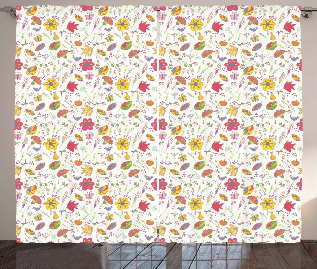 ABAKUHAUS Tenda Rustica Garofani 280x245 cm - Tende Soggiorno di Qualità