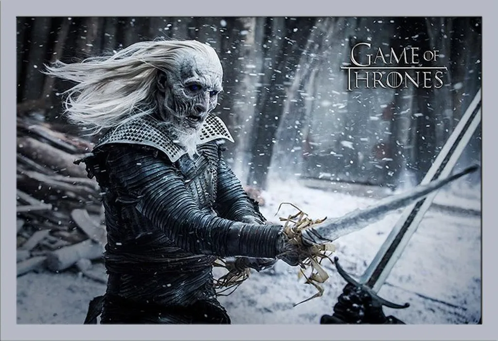 Poster GoT White Walker Incorniciato Shinsuke Argento con Acrilico