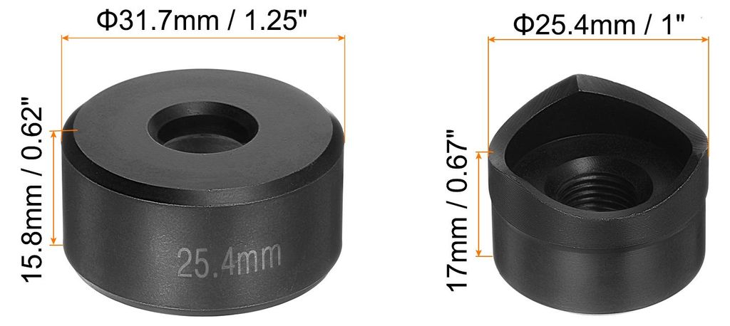 Blechlochstanze 25,4 mm aus Lagerstahl pr?zises Schneiden manuelle Durchschlagwerkzeug-Set fš¹r Metallblech, Spš¹le, Edelstahl, schwarz