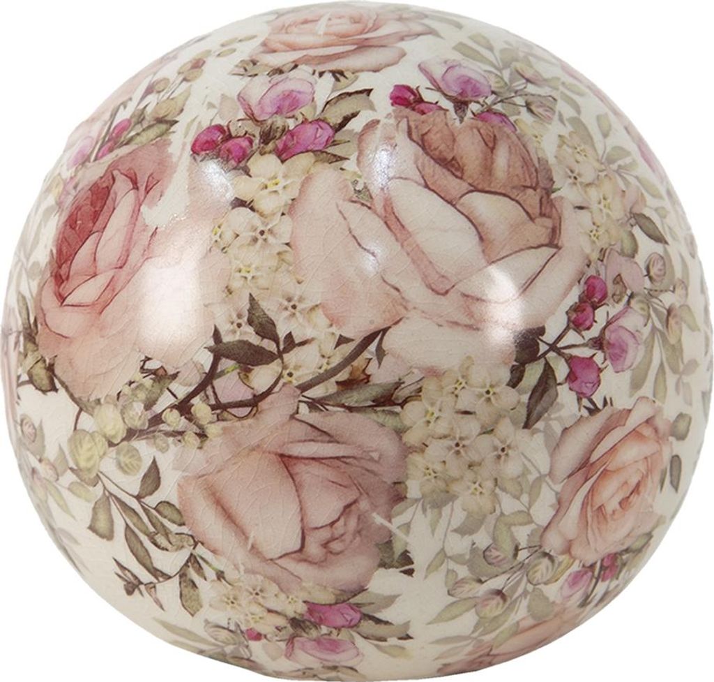 Palla in Vetroceramica Clayre & Eef Ø 9x8 cm Fiori in Immagine del prodotto 
