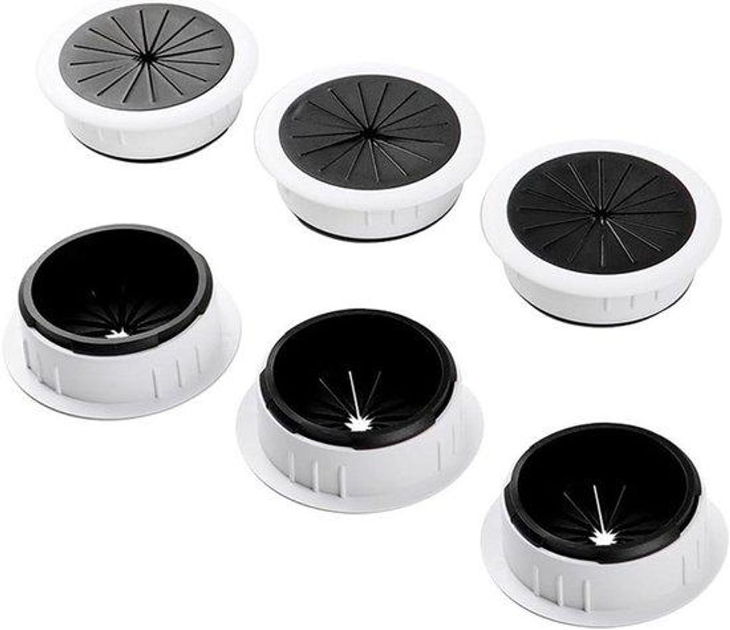 Kabelorganizer 60mm Kunststoff Weiss für Büro und Homeoffice