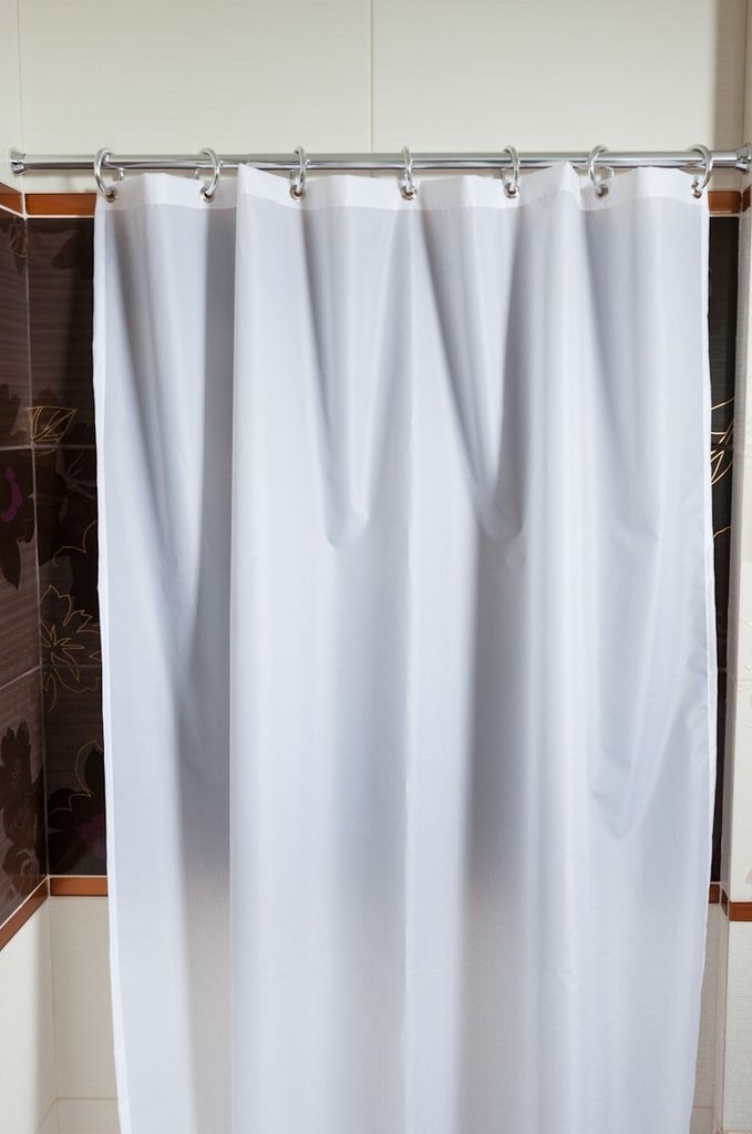 Tenda da doccia tessile BIANCA (180x180 cm con occhielli in Immagine del prodotto 