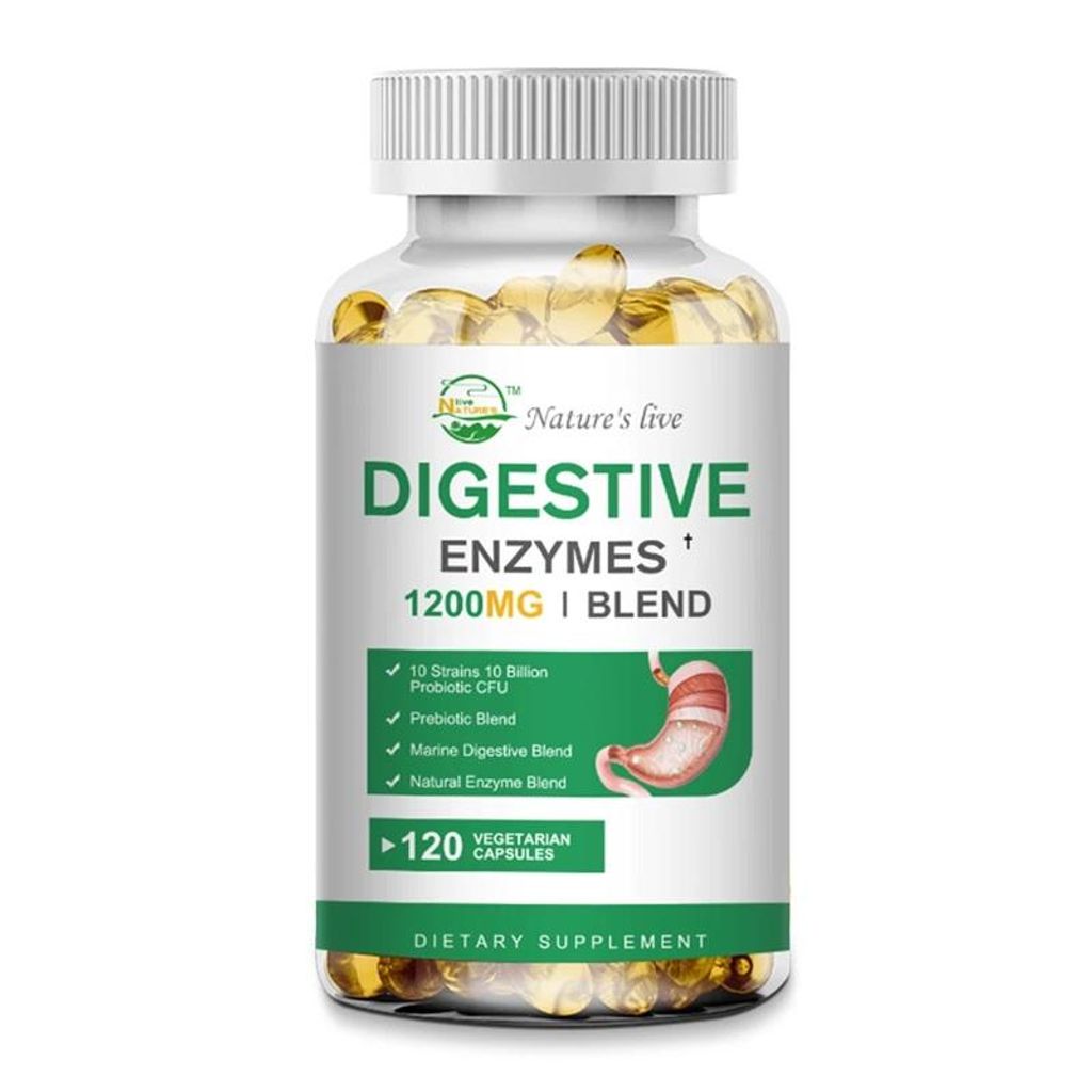 Digestive Enzymes Blend 1200mg (120 Kapseln) Nahrungsergänzungsmittel, Probiotika, Verdauung, Verdauungsgesundheit, Immunsystem