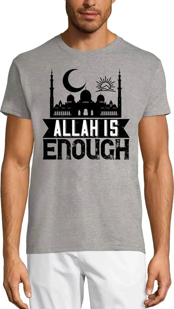 Herren Grafik T-Shirt Allah ist genug - Moschee muslimisch – Allah Is Enough - Mosque Muslim – Öko-Verantwortlich Vintage Jahrgang Kurzarm Lus...