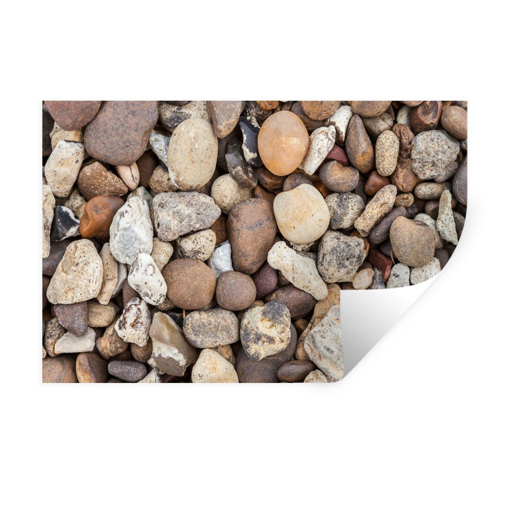 MuchoWow Wandtattoo Wandsticker Wandaufkleber Kies - Steine - Natur 60x40 cm Selbstklebend und Repositionierbar - Wierderverwendbar - Selbstklebend