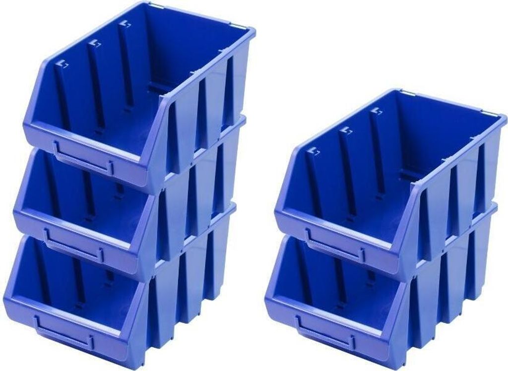 SuperSparSet 5x Sichtlagerbox 3 | HxBxT 12,6x17x24cm | Polypropylen | Blau