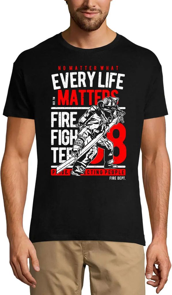 Herren Grafik T-Shirt Jedes Leben zählt - Shirt für Feuerwehrleute - Zitate – Every Life Matters - Shirt For Firefighters - Quotes