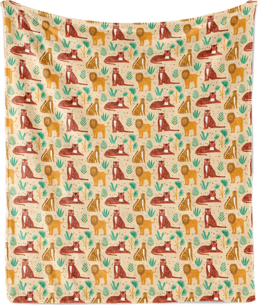 Coperta Animali 175x230 cm ABAKUHAUS | Plaid Morbido Pile Tigre Leone