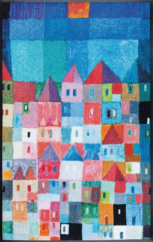 wash+dry Schmutzfangmatte Colourful Houses - 75 x 120 cm