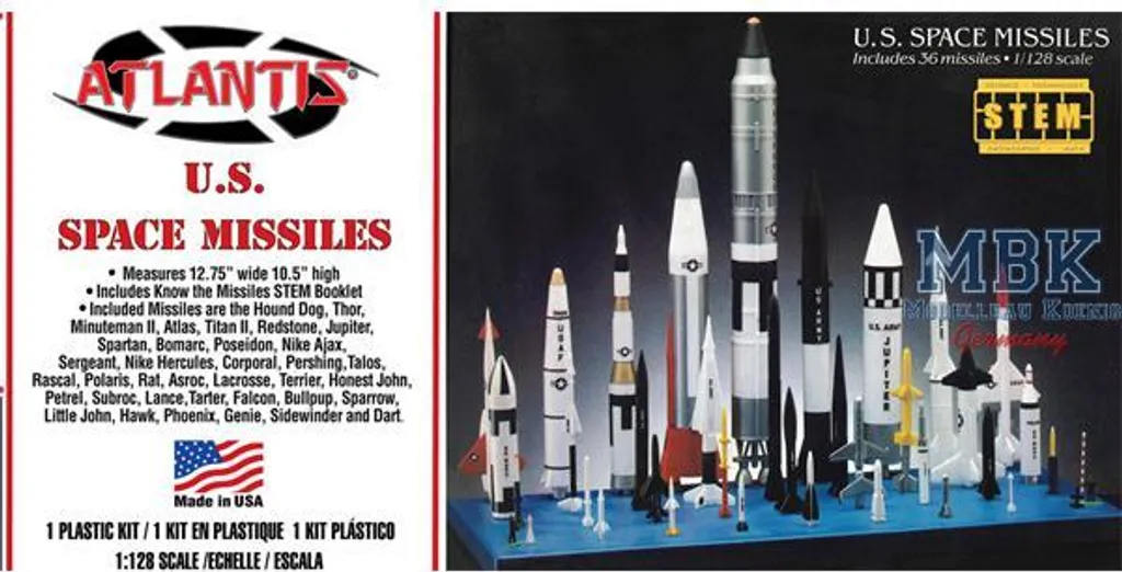 1128 Missiles Spatiaux Américains - Coffret de 36 Pièces Haute Précision