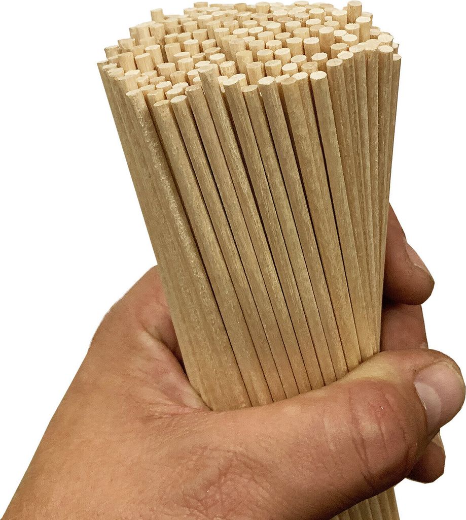 Set mit 400 Holzstäben (3,5 mm x 20 cm, Birkenholz, spitz) Produktbild 