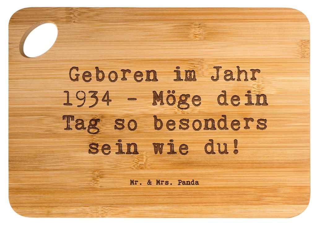 Mr. & Mrs. Panda Frühstücksbrett Spruch 1934 Geburtstag - Transparent - Geschenk, Holzbrett, nostalgische Geschenke, Geburtstagsgeschenk, Küchen...