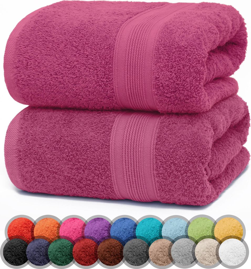 Duschtuch 500gsm Pink 70 X 140 CM (2er Pack) Produktbild 