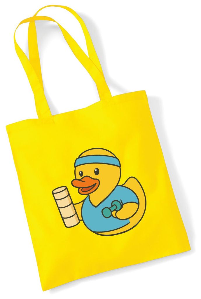 Huuraa Jutebeutel Quietscheente Physiotherapie Comic Gummiente 10 Liter Yellow Baumwolle Tasche Geschenkidee