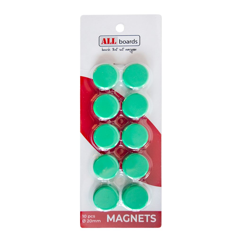 6 Stück grün Set Haftmagnete 10 mm 