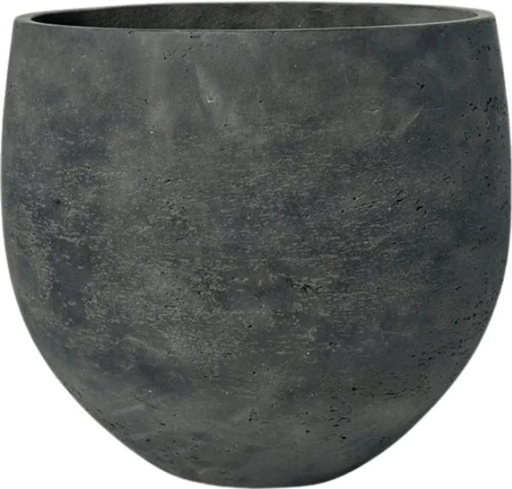 Jardinière noire Ø32 cm - Pot de fleurs aspect pierre graphite H28 cm