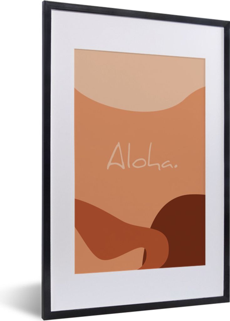 MuchoWow Gerahmtes Poster Sommer - Zitat - Aloha 40x60 cm - Poster mit Schwarzem Bilderrahmen Wandposter Rahmen Foto Bilder - Poster in Rahmen