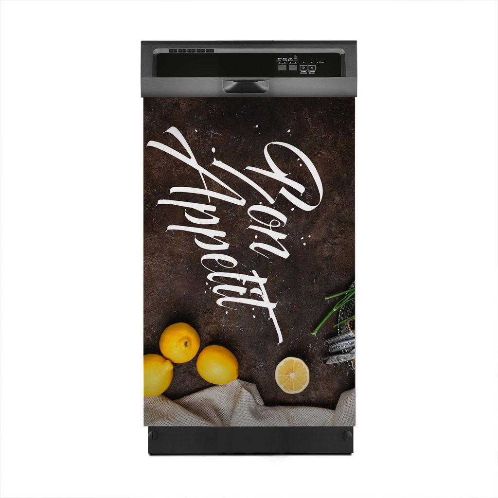 Aufkleber sticker 45x70 cm Dekorative folie Spülmaschine - Bon appetit Inschrift Gemüse