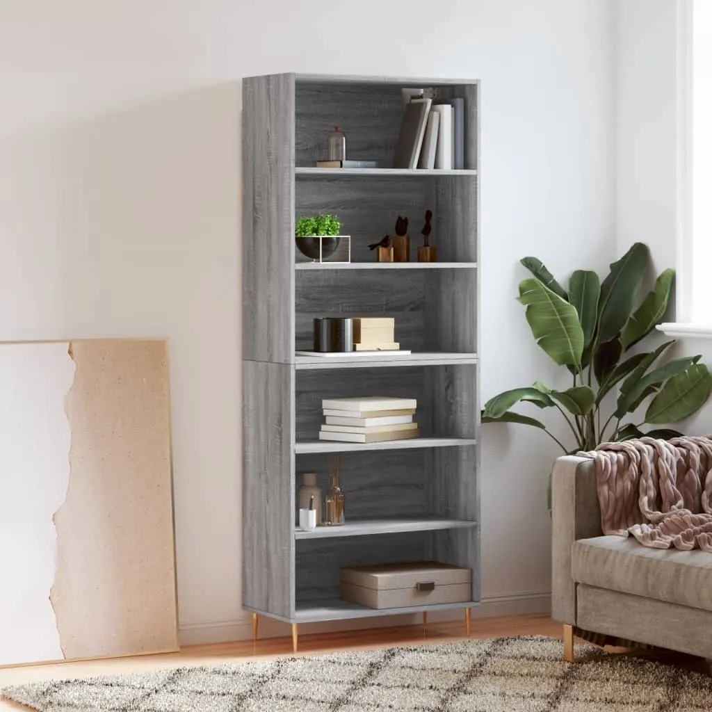 vidaXL Credenza Grigio Sonoma 69,5x32,5x180 cm: Mobile Alto Multiuso