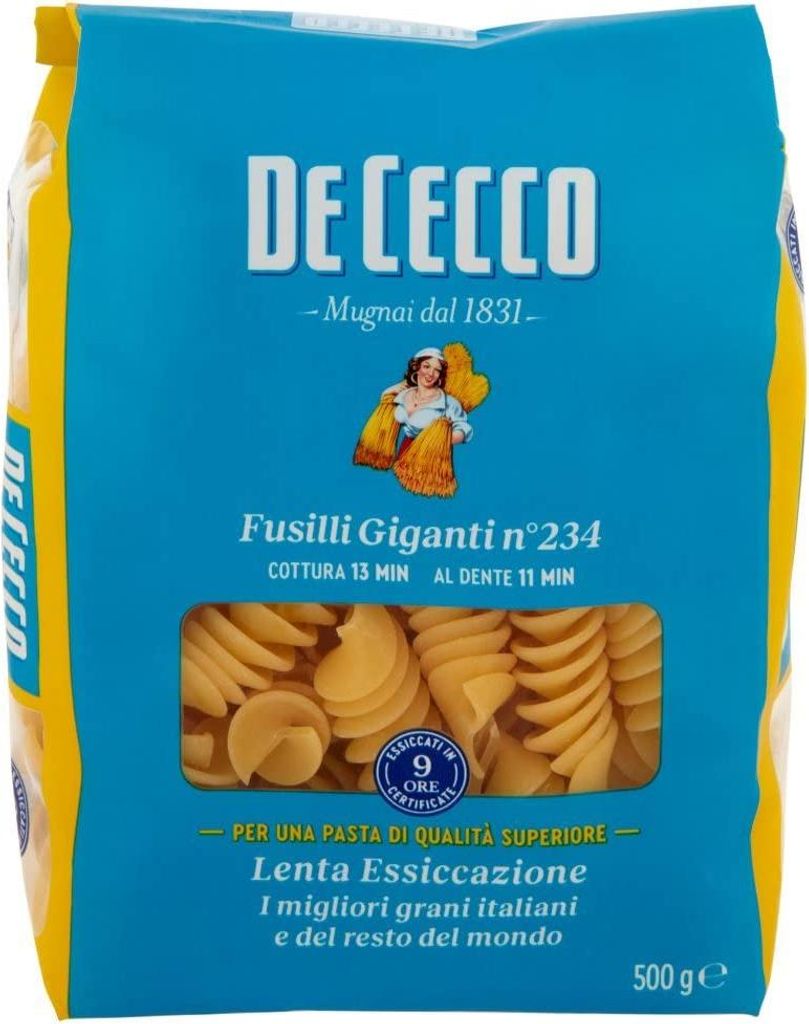 24x Pasta De Cecco 100% Italienisch Fusilli giganti n. 234 Produktbild 