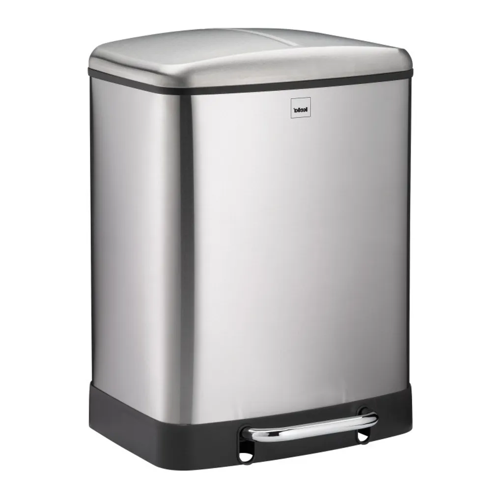 Poubelle Double 2x12L Inox Mat avec Système de Fermeture Silencieuse