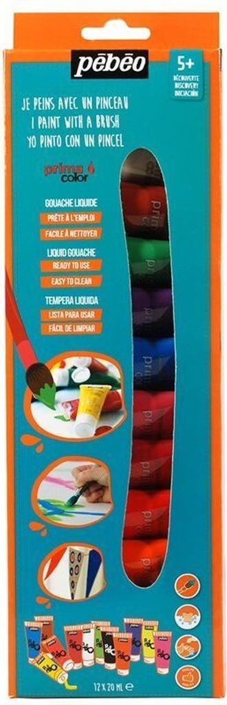 Entdeckungsset Gouache-Farbe - 12 Farben - 12 x 20 ml
