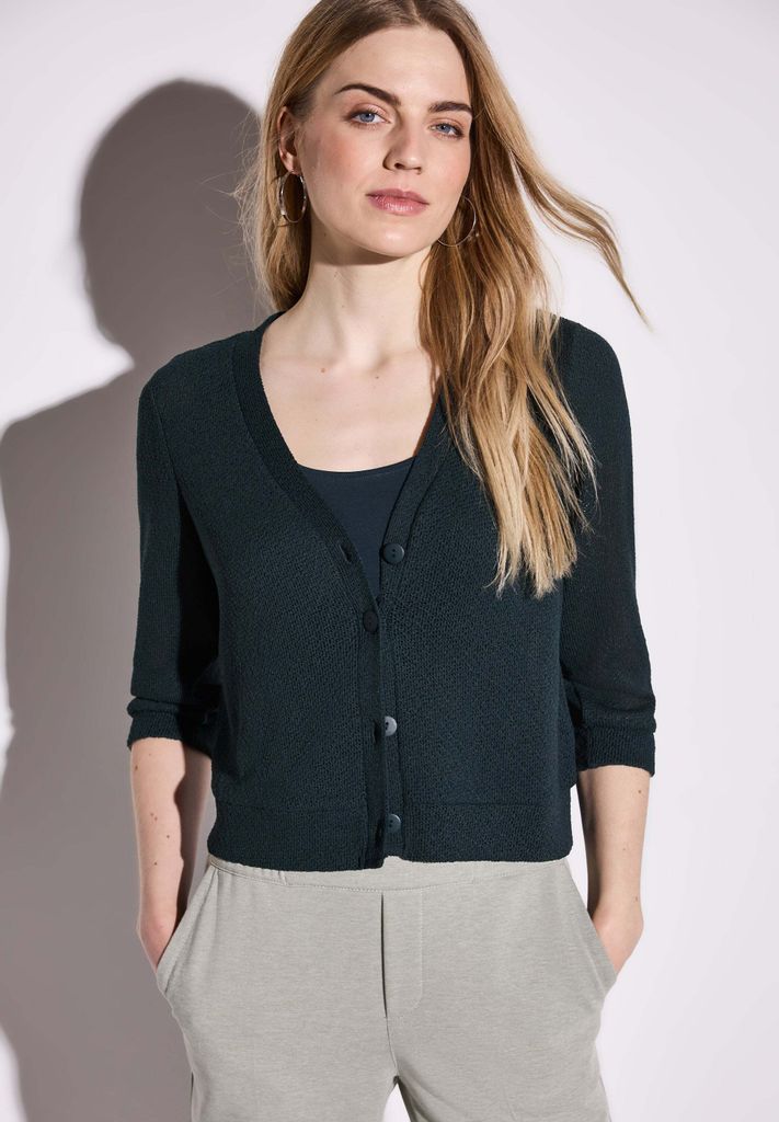 Street One Cardigan 'Strick-Look Jacke', A322956, hunter green, Gr. 42