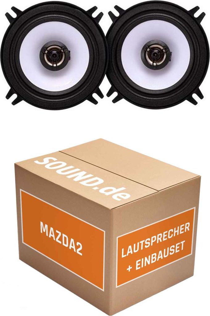 Lautsprecher Boxen Einbaupaket hinten Alpine SXE-1325S passend für Mazda2 Typ DE | 2x Tief-Mitteltöner mit integriertem Hochtöner 200W MAX