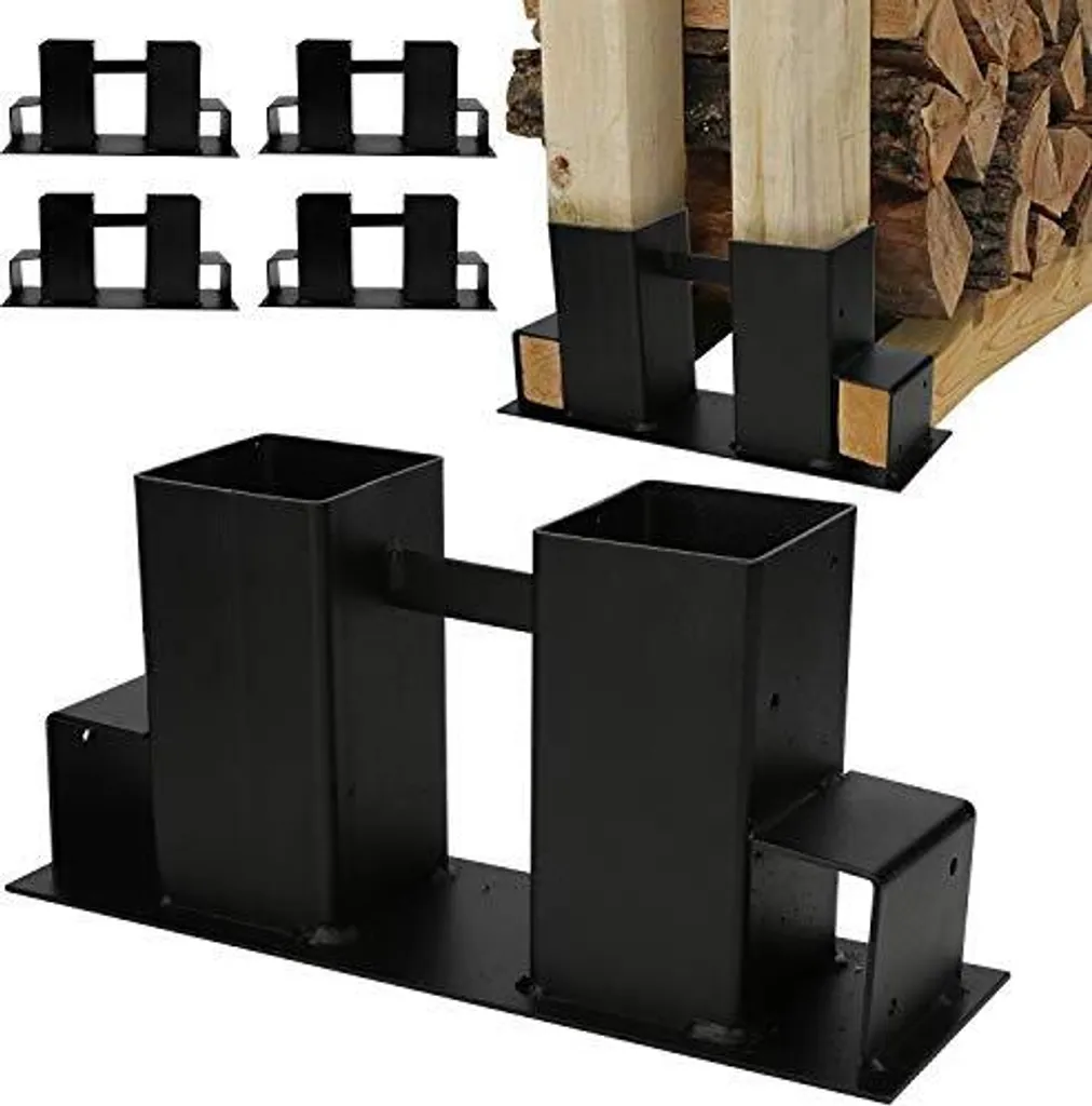 Aide à l'Empilage du Bois Stable et Support pour Bûches de Chauffage 4x