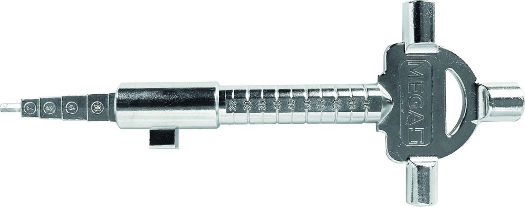 MEGA Bauschlüssel PZ (vernickelt, 7 Funktionen für Profilzylinder) 400214