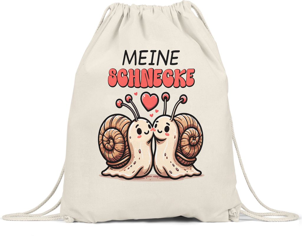 Meine Schnecke Küssende Schnecken Turnbeutel Liebe Geschenkidee Paar