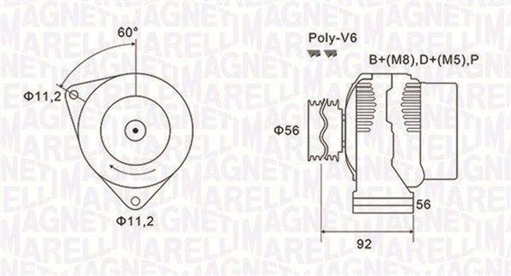 MAGNETI MARELLI 063731299010 Lichtmaschine Generator LiMa Produktbild 