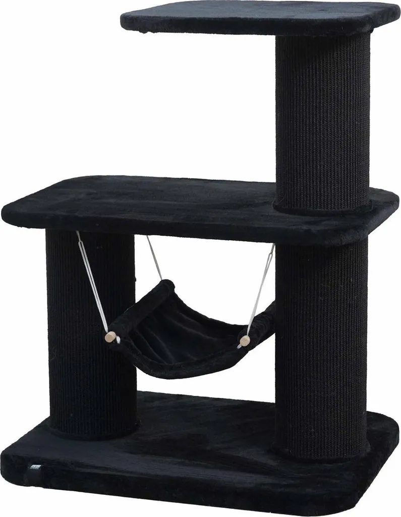 Arbre à chat design Houston EBI noir - Griffoir et plateforme de repos