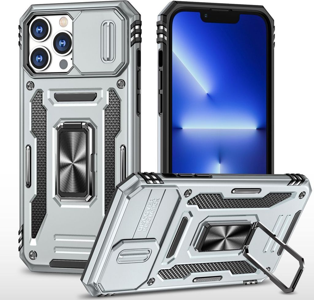 König Design Hülle kompatibel mit Apple iPhone 15 Pro Max Kunststoff Soft Handyhülle - Handy Case Grau