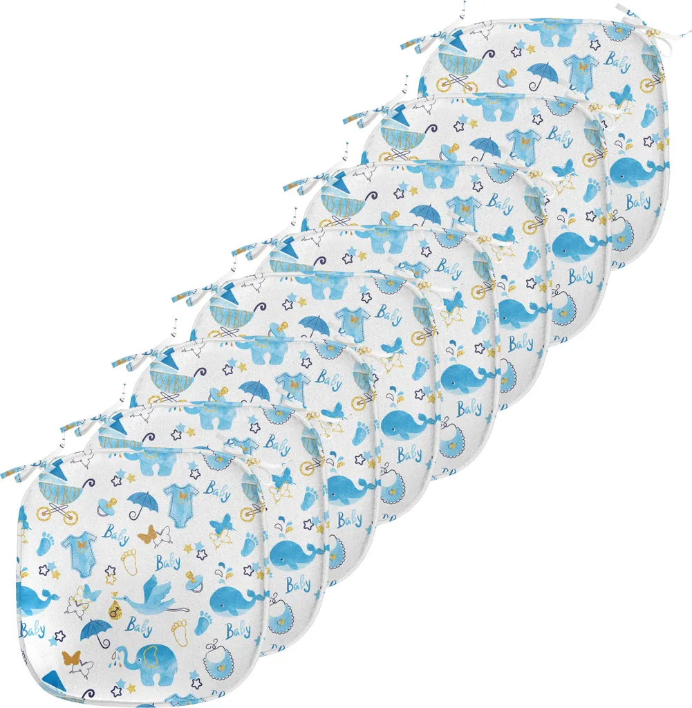 Galette de chaise imperméable avec sangles 40x40 cm motif cigogne