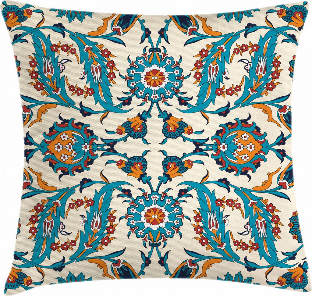 ABAKUHAUS Arabeske Kissenbezug, Antike Boho Motiv, Kissenhülle mit Reißverschluss Waschbar Farbfest Beidseitiger Druck, 60 x 60 cm, Mehrfarbig