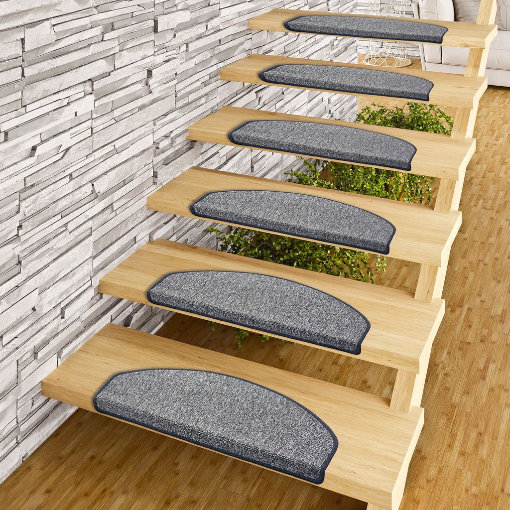 Trend Schlinge Stufenmatte Strong Anthrazit (halbrund), Größe / Menge:18x56 cm = 15 Stck.
