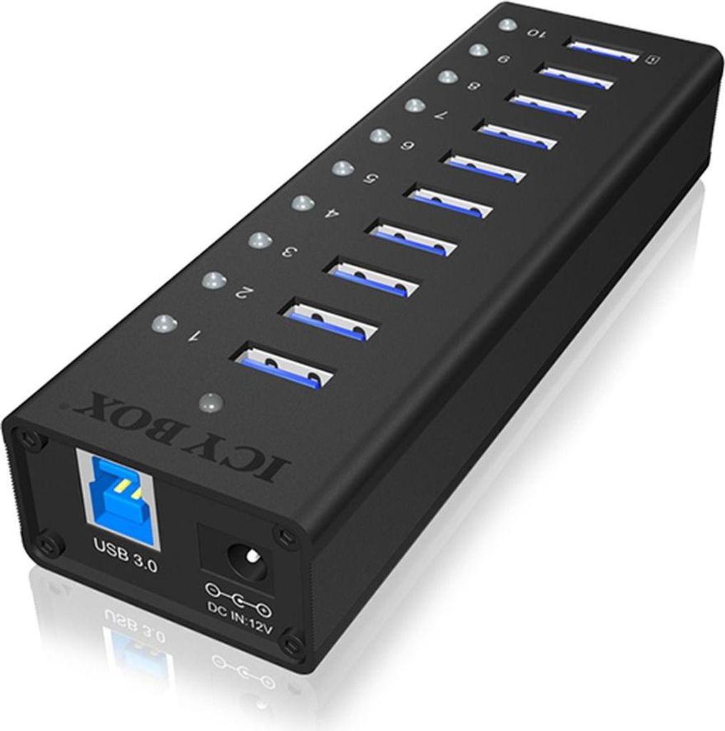 Raidsonic ICY BOX IB-AC6110 10-Port USB 3.0 Hub