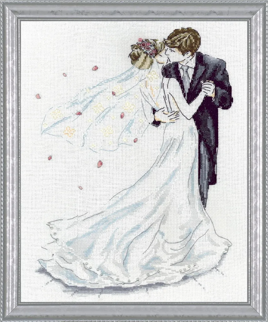 Kit broderie point de croix Couple de mariés Design Works 25x36cm