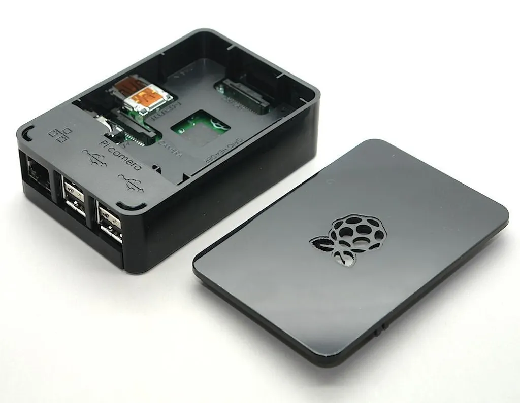 Custodia Alloggiamento per Raspberry Pi 3B+ 3B 2B - Nero ABS - 4