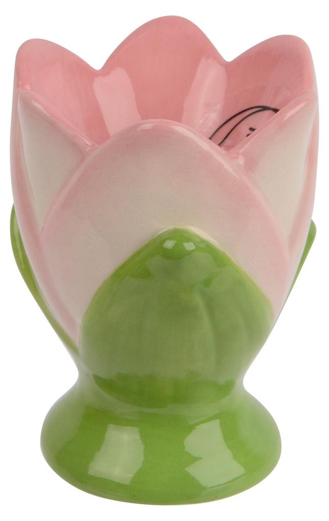 Eierbecher Dolomit Keramik 5,5x7cm Tulpen Blütenform Rosa Produktbild 