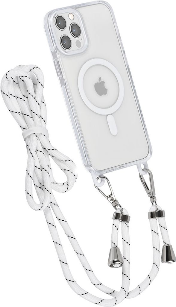 TUNIQ iPhone 12 Pro Max Back cover case - neck cord - magsafe - White