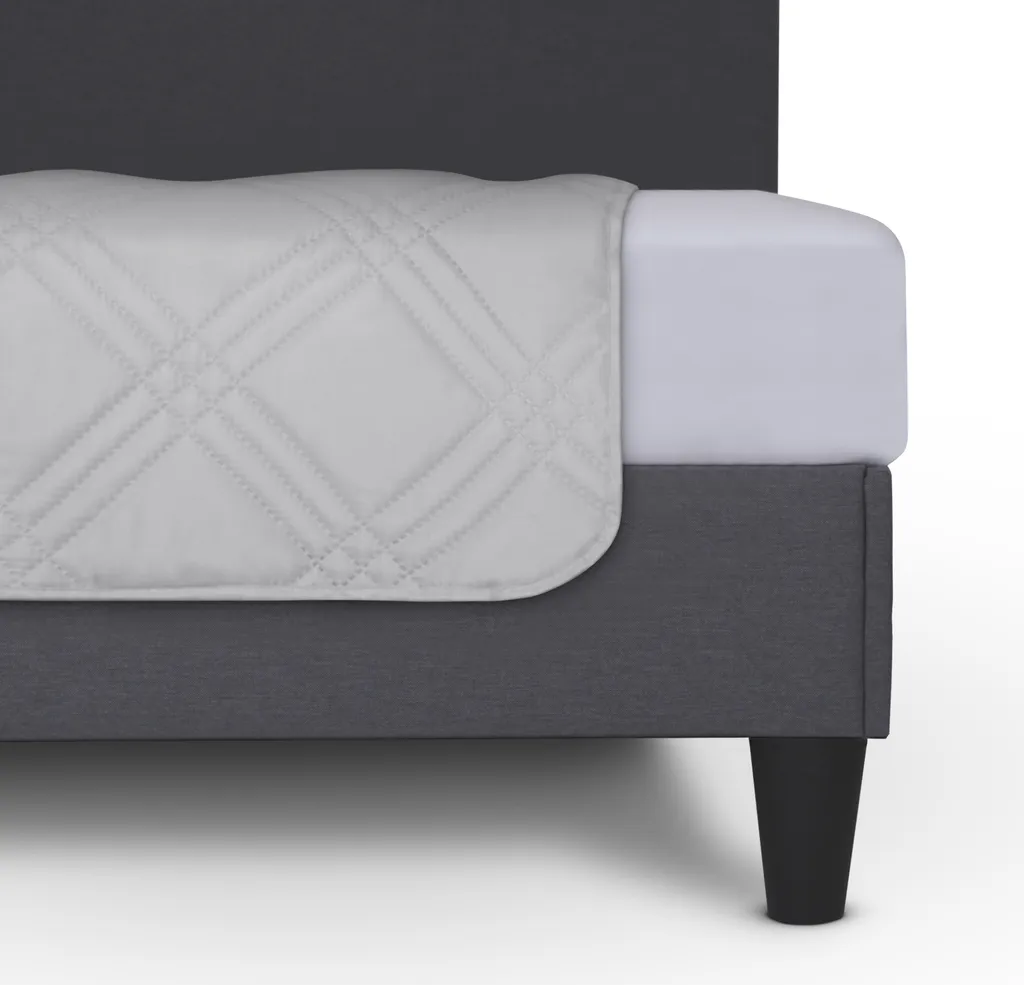 Copriletto Estivo 220x240 Trapuntato Grigio Chiaro con Imbottitura
