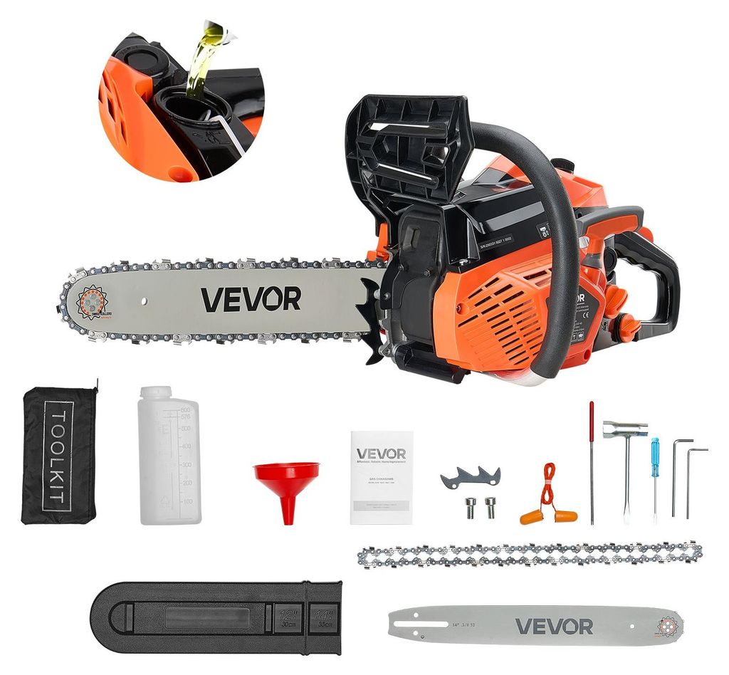 VEVOR, benzínová motorová píla, 40 cc, dĺžka rezu 14 Obrázok produktu 