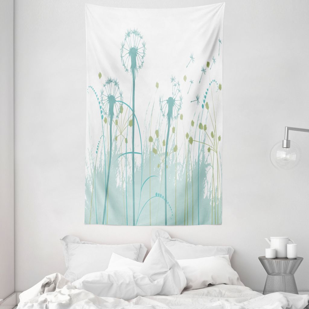 ABAKUHAUS Frühling Wandteppich und Tagesdecke, Blumen Botanik Blooms aus Weiches Mikrofaser Stoff Waschbar ohne Verblassen Digitaldruck, 140 x 230...